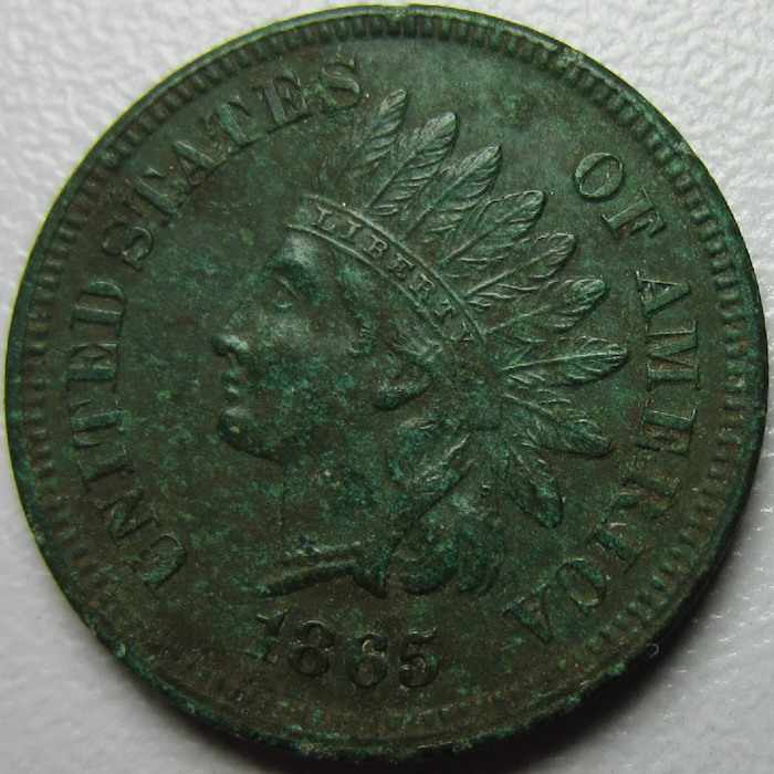 1865-Indian-Head-Cent-Fancy-5---Die-Break-And-Doubling